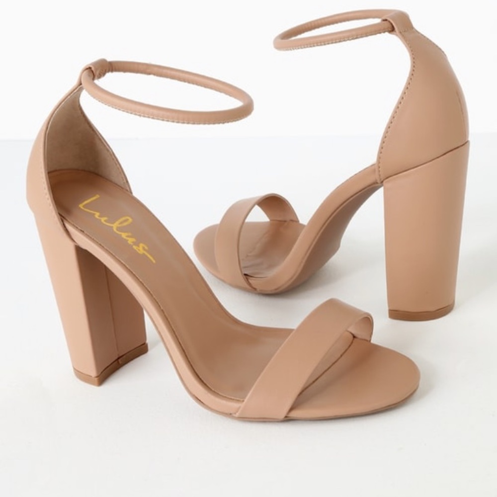 Lulu’s - Caleigh Toffee Ankle Strap Heels